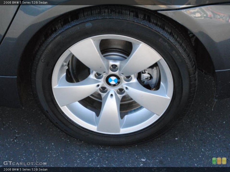 2008 BMW 5 Series 528i Sedan Wheel and Tire Photo #39523689