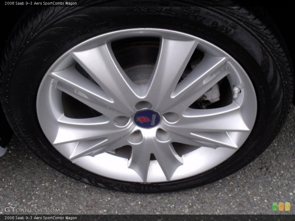 2008 Saab 9-3 Aero SportCombi Wagon Wheel and Tire Photo #39628902