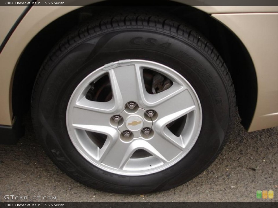 2004 Chevrolet Malibu LS V6 Sedan Wheel and Tire Photo #39837555