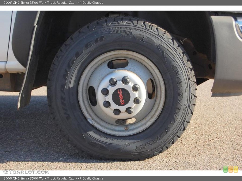 2006 GMC Sierra 3500 Work Truck Regular Cab 4x4 Dually Chassis Wheel and Tire Photo #40229774