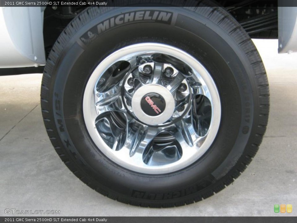 2011 GMC Sierra 2500HD SLT Extended Cab 4x4 Dually Wheel and Tire Photo #40543341