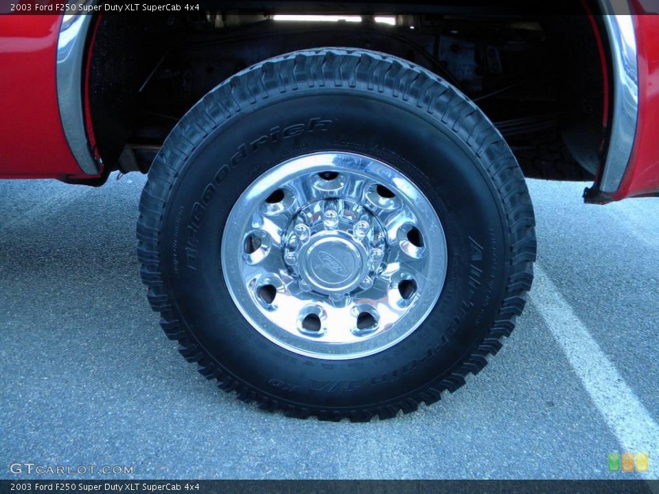 2003 Ford F250 Super Duty XLT SuperCab 4x4 Wheel and Tire Photo #40608101