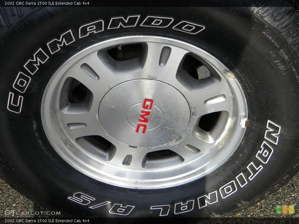 2002 GMC Sierra 1500 SLE Extended Cab 4x4 Wheel and Tire Photo #40637098