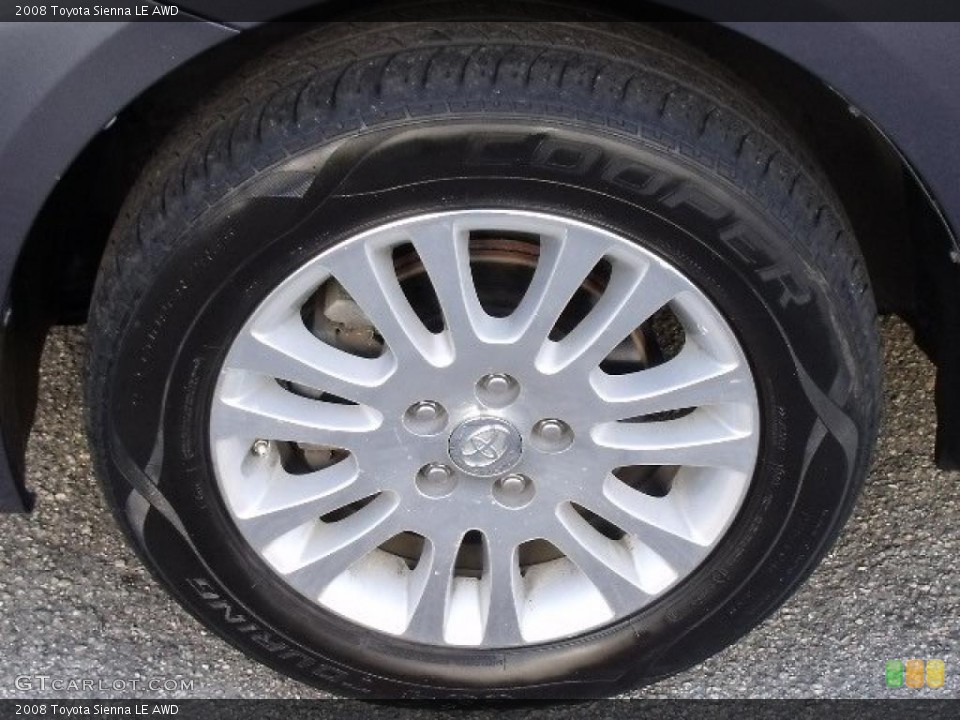 2008 Toyota Sienna LE AWD Wheel and Tire Photo #41180774