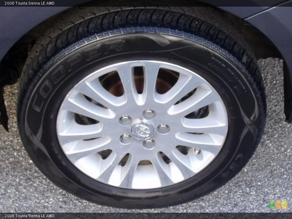 2008 Toyota Sienna LE AWD Wheel and Tire Photo #41180786