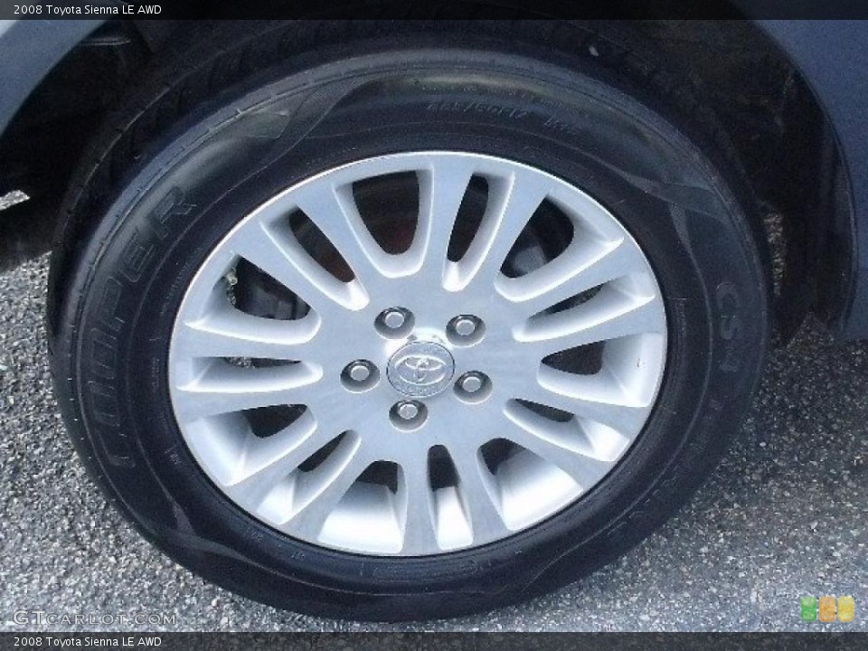 2008 Toyota Sienna LE AWD Wheel and Tire Photo #41180846