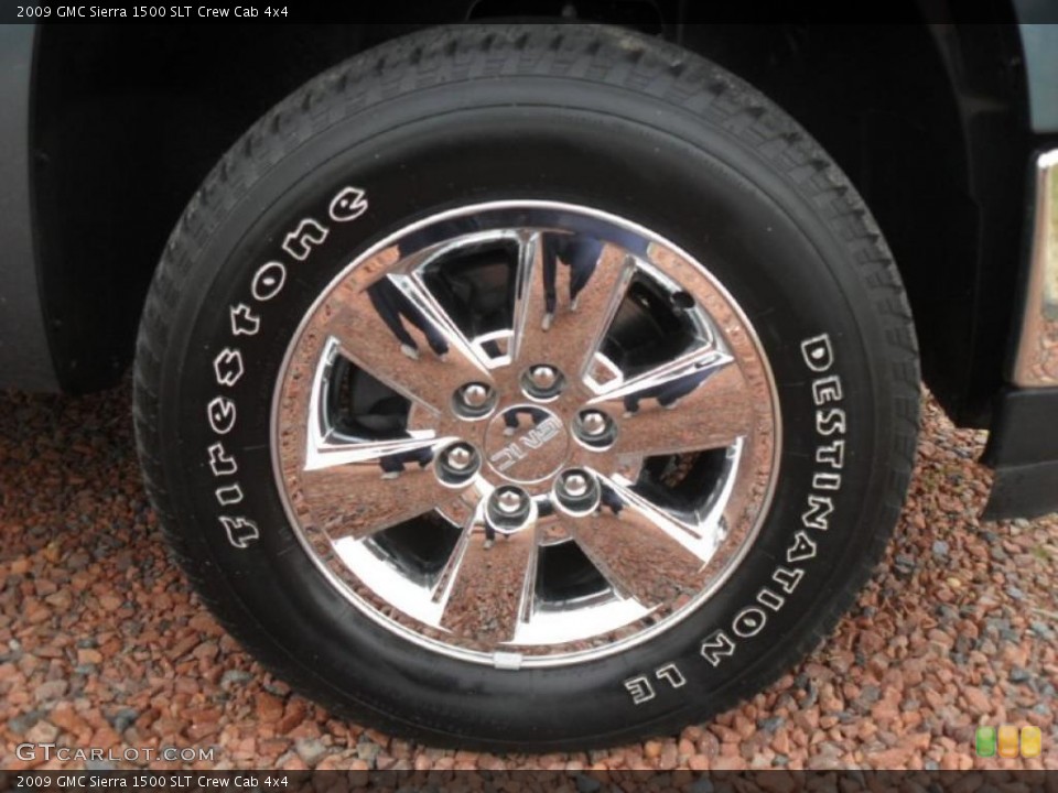 2009 GMC Sierra 1500 SLT Crew Cab 4x4 Wheel and Tire Photo #41186490