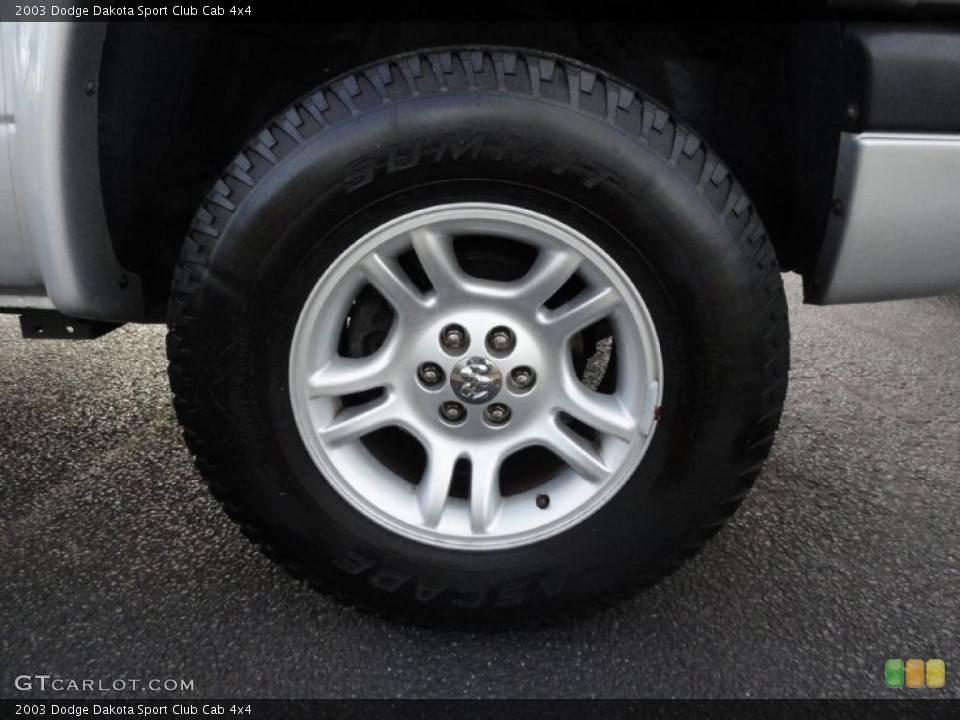 2003 Dodge Dakota Sport Club Cab 4x4 Wheel and Tire Photo #41199266