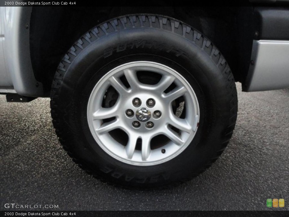 2003 Dodge Dakota Sport Club Cab 4x4 Wheel and Tire Photo #41199266