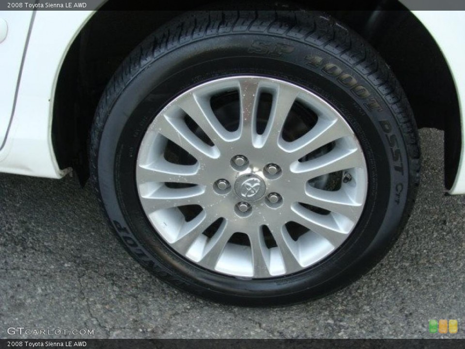 2008 Toyota Sienna LE AWD Wheel and Tire Photo #41644871