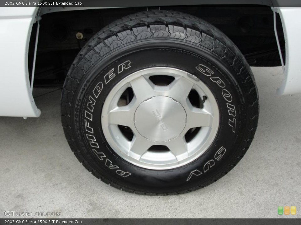 2003 GMC Sierra 1500 SLT Extended Cab Wheel and Tire Photo #42129555