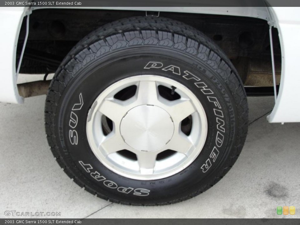 2003 GMC Sierra 1500 SLT Extended Cab Wheel and Tire Photo #42129565