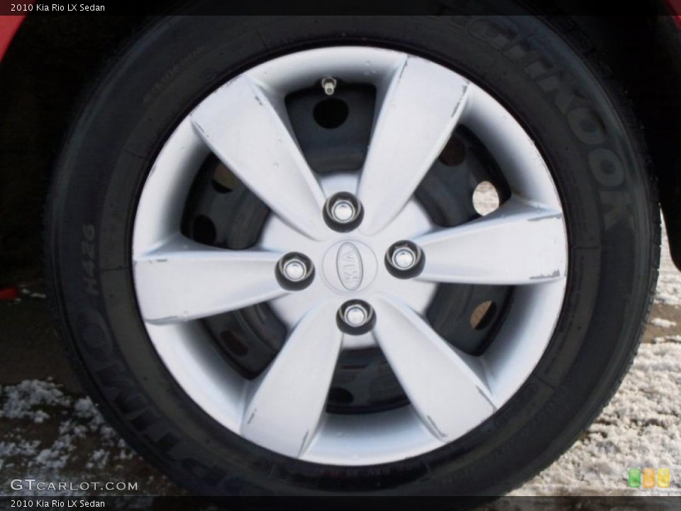2010 Kia Rio LX Sedan Wheel and Tire Photo #42760344