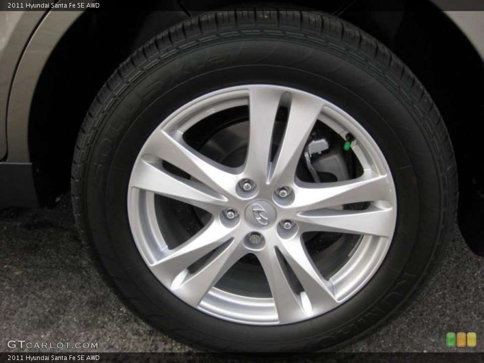 2011 Hyundai Santa Fe SE AWD Wheel and Tire Photo #43170321