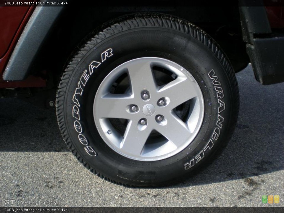 2008 Jeep Wrangler Unlimited X 4x4 Wheel and Tire Photo #43590911