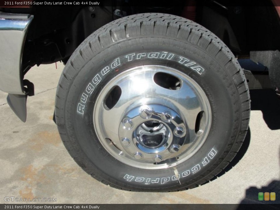 2011 Ford F350 Super Duty Lariat Crew Cab 4x4 Dually Wheel and Tire Photo #44092900
