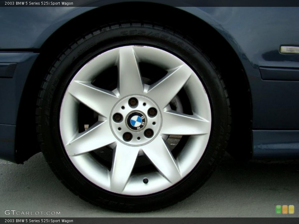 2003 BMW 5 Series 525i Sport Wagon Wheel and Tire Photo #44732084