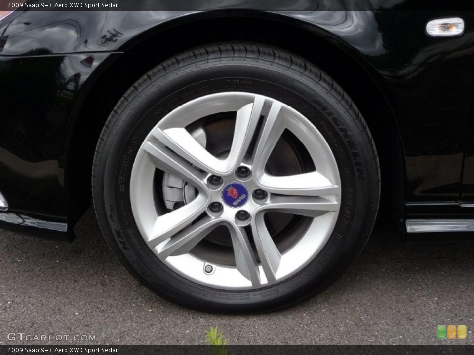 2009 Saab 9-3 Aero XWD Sport Sedan Wheel and Tire Photo #44978977