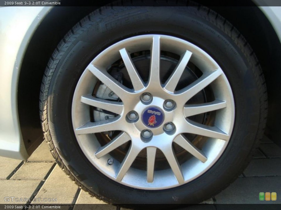 2009 Saab 9-3 2.0T Convertible Wheel and Tire Photo #44979125