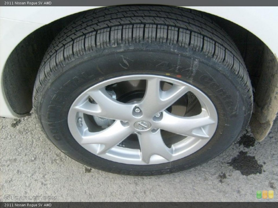 2011 Nissan Rogue SV AWD Wheel and Tire Photo #45451952