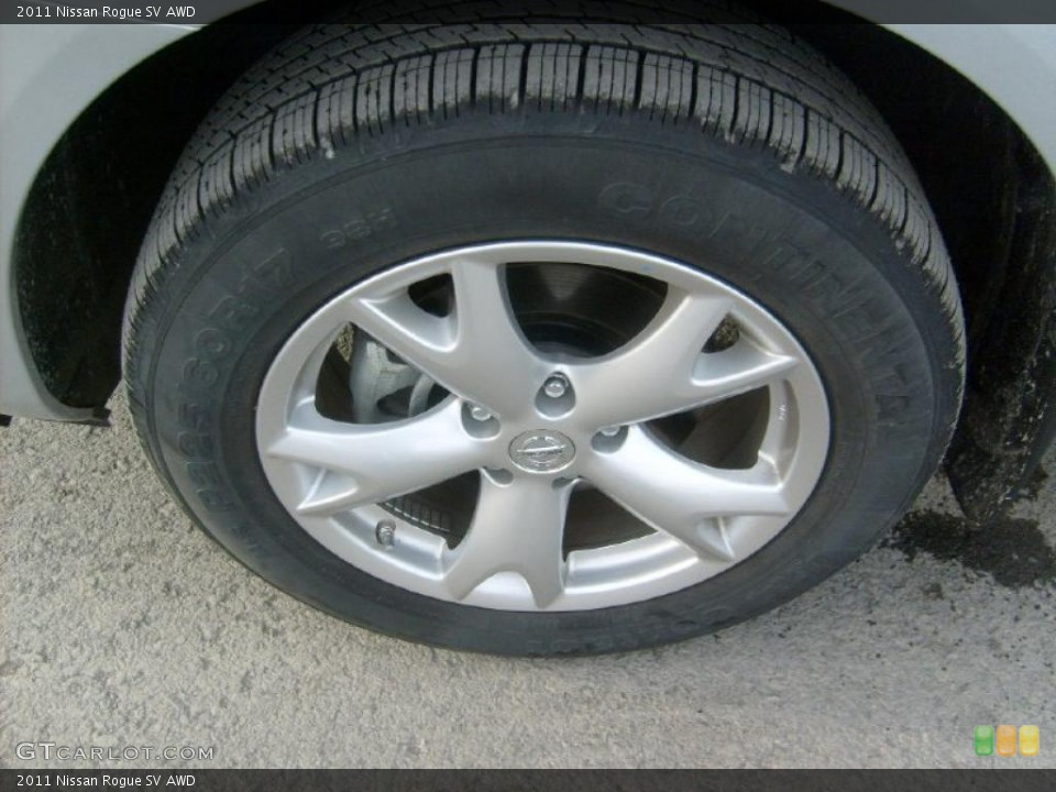 2011 Nissan Rogue SV AWD Wheel and Tire Photo #45570211