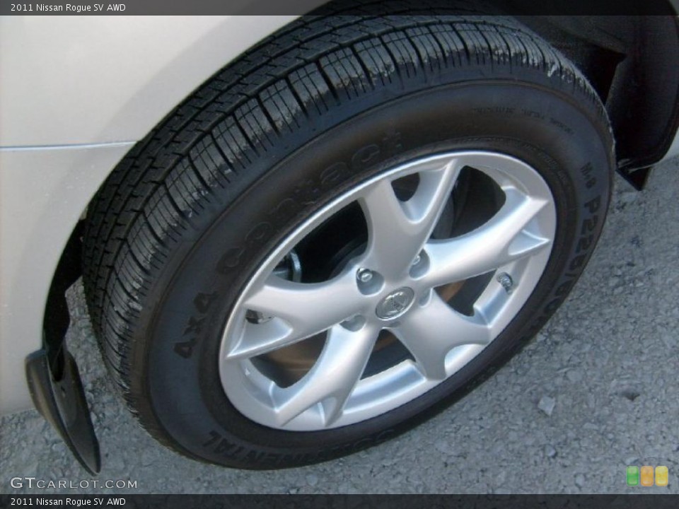 2011 Nissan Rogue SV AWD Wheel and Tire Photo #45590083