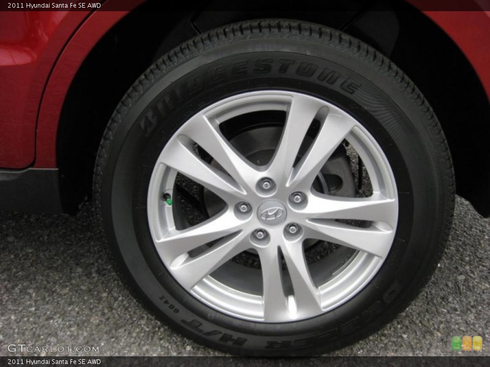 2011 Hyundai Santa Fe SE AWD Wheel and Tire Photo #45695788