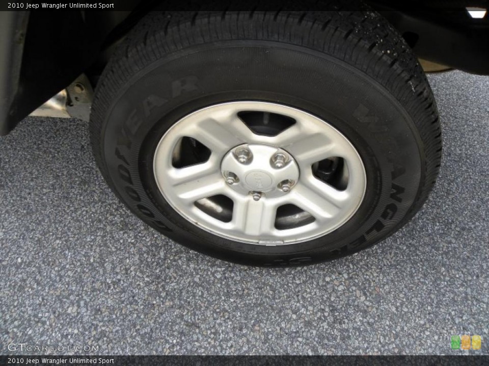 2010 Jeep Wrangler Unlimited Sport Wheel and Tire Photo #46052326