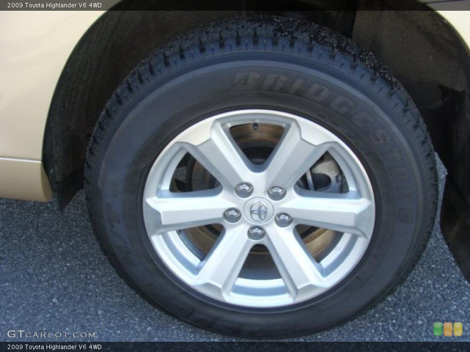 2009 Toyota Highlander V6 4WD Wheel and Tire Photo #46077099