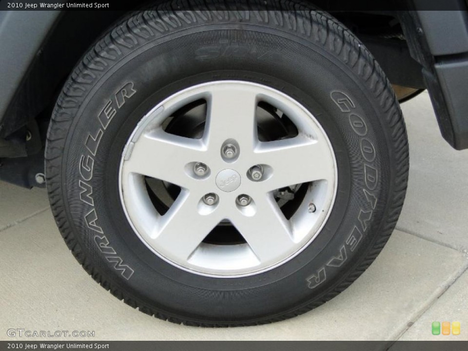 2010 Jeep Wrangler Unlimited Sport Wheel and Tire Photo #46209953