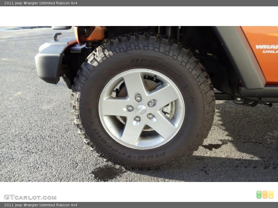 2011 Jeep Wrangler Unlimited Rubicon 4x4 Wheel and Tire Photo #46381851