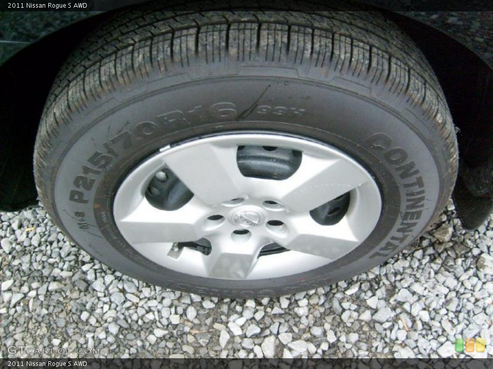 2011 Nissan Rogue S AWD Wheel and Tire Photo #46868289
