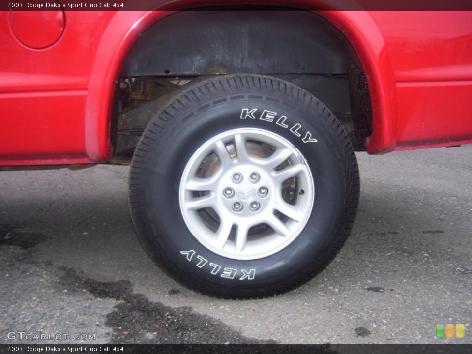2003 Dodge Dakota Sport Club Cab 4x4 Wheel and Tire Photo #47011032