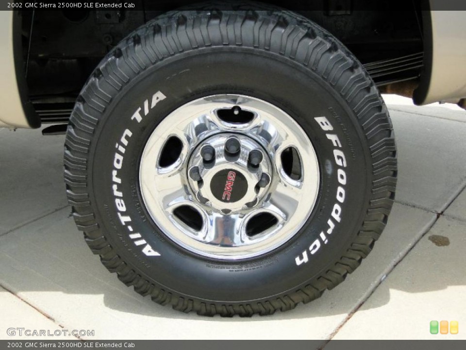 2002 GMC Sierra 2500HD SLE Extended Cab Wheel and Tire Photo #48509092