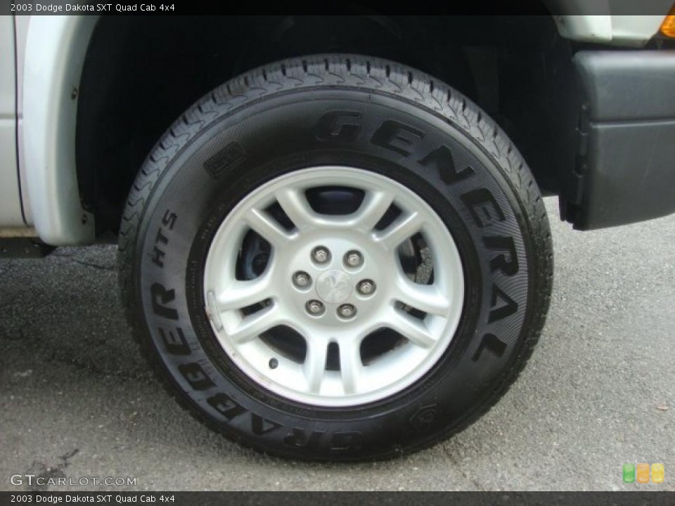 2003 Dodge Dakota SXT Quad Cab 4x4 Wheel and Tire Photo #49345458