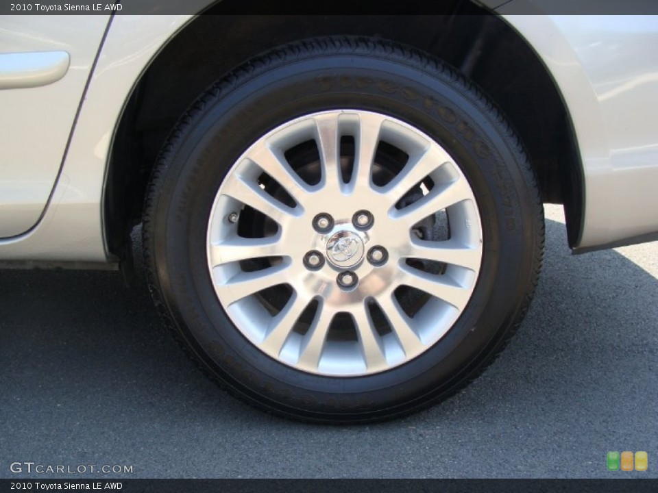 2010 Toyota Sienna LE AWD Wheel and Tire Photo #49969125