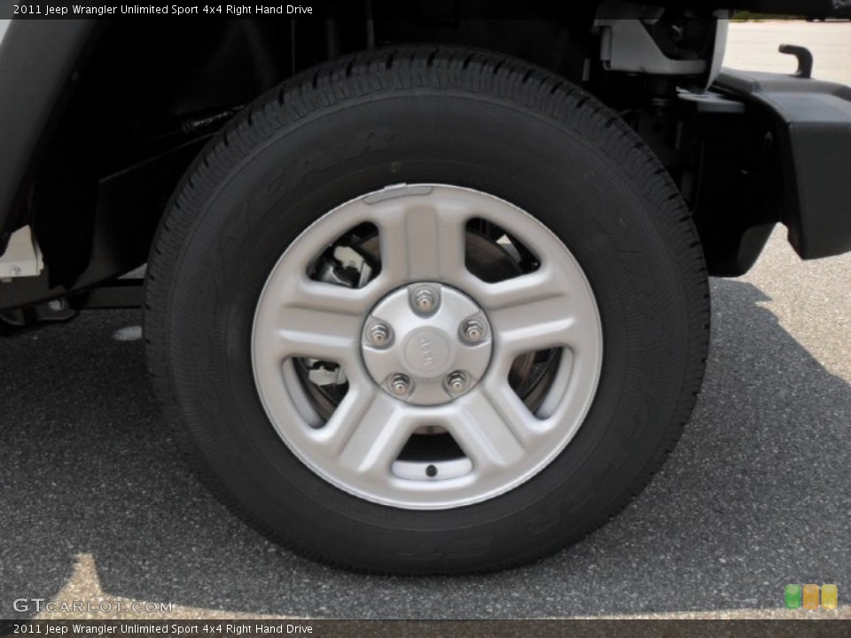 2011 Jeep Wrangler Unlimited Sport 4x4 Right Hand Drive Wheel and Tire Photo #50002570