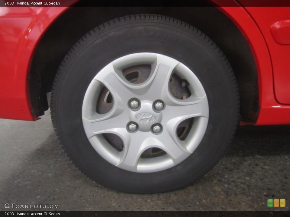 2003 Hyundai Accent GL Sedan Wheel and Tire Photo #50136721