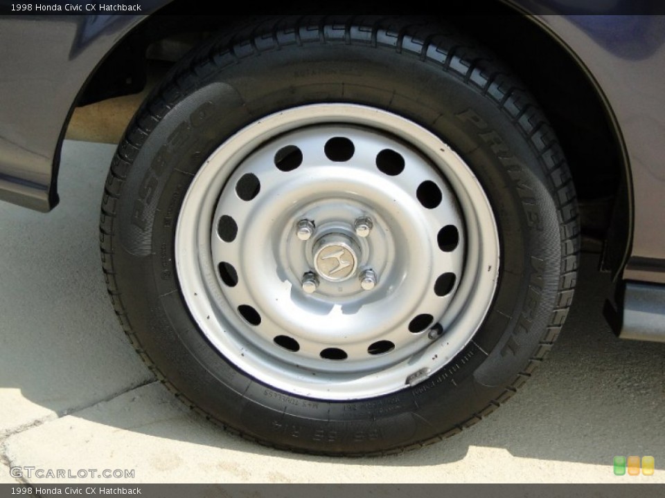 1998 Honda Civic CX Hatchback Wheel and Tire Photo #50401915