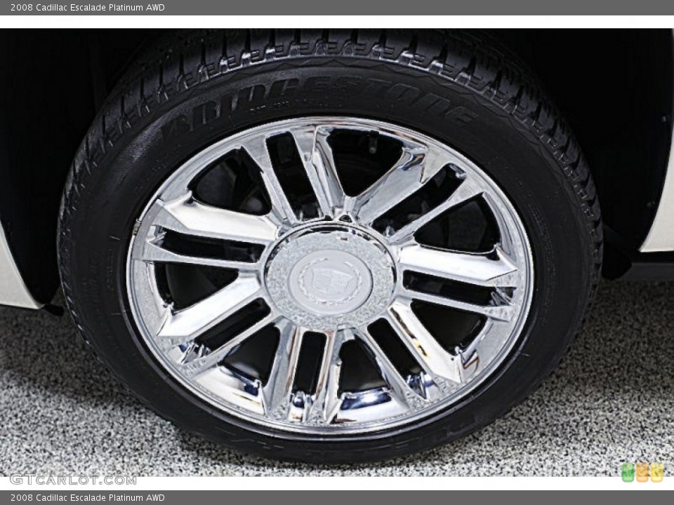 2008 Cadillac Escalade Platinum AWD Wheel and Tire Photo #51437634