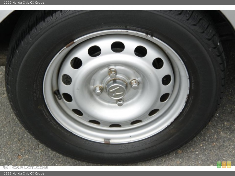 1999 Honda Civic CX Coupe Wheel and Tire Photo #52609607