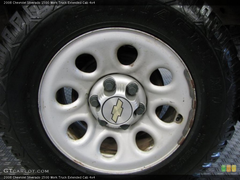 2008 Chevrolet Silverado 1500 Work Truck Extended Cab 4x4 Wheel and Tire Photo #52803496