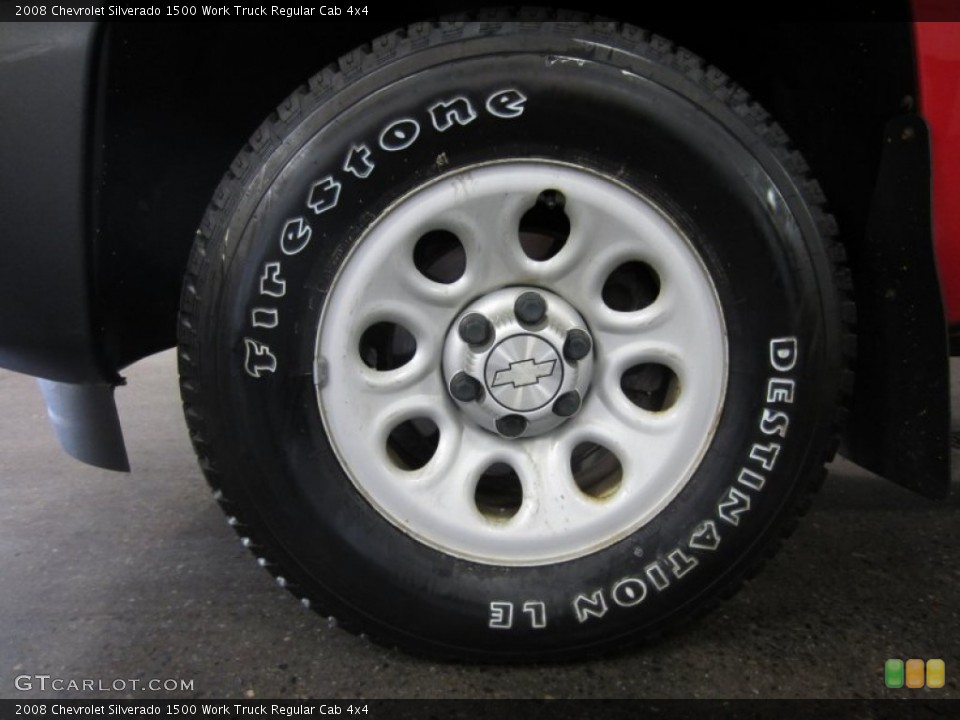2008 Chevrolet Silverado 1500 Work Truck Regular Cab 4x4 Wheel and Tire Photo #52821704