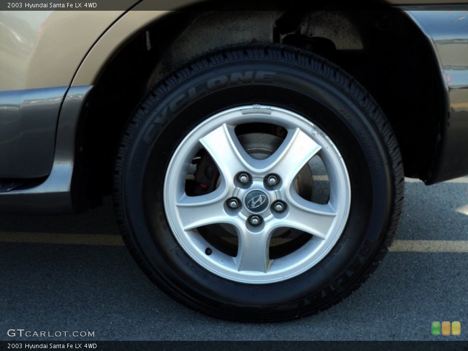 2003 Hyundai Santa Fe LX 4WD Wheel and Tire Photo #53072035