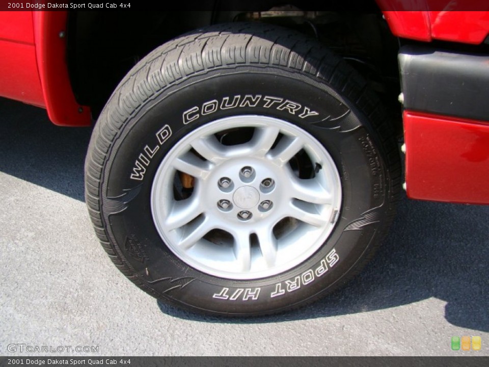 2001 Dodge Dakota Sport Quad Cab 4x4 Wheel and Tire Photo #53079016