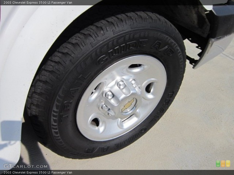 2003 Chevrolet Express 3500 LS Passenger Van Wheel and Tire Photo #53125221