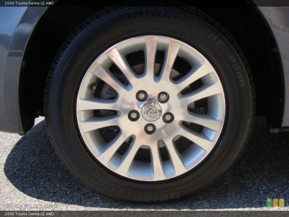 2009 Toyota Sienna LE AWD Wheel and Tire Photo #53256808