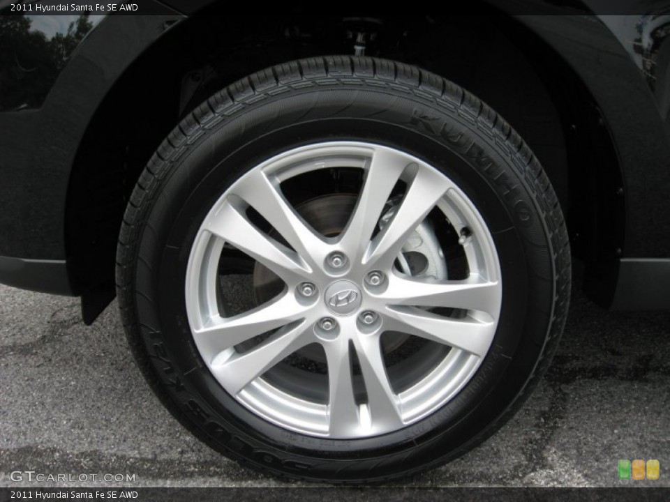 2011 Hyundai Santa Fe SE AWD Wheel and Tire Photo #53265626