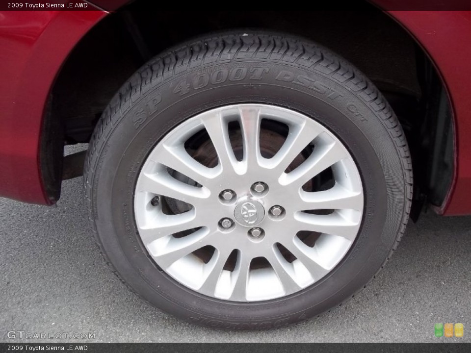 2009 Toyota Sienna LE AWD Wheel and Tire Photo #54085140