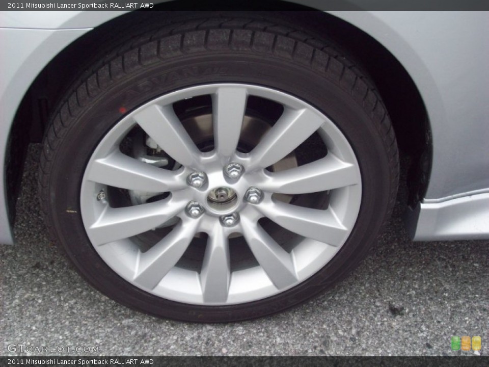 2011 Mitsubishi Lancer Sportback RALLIART AWD Wheel and Tire Photo #54528960